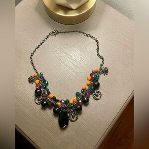 Elegant Multicolor Statement Necklace w/spiders